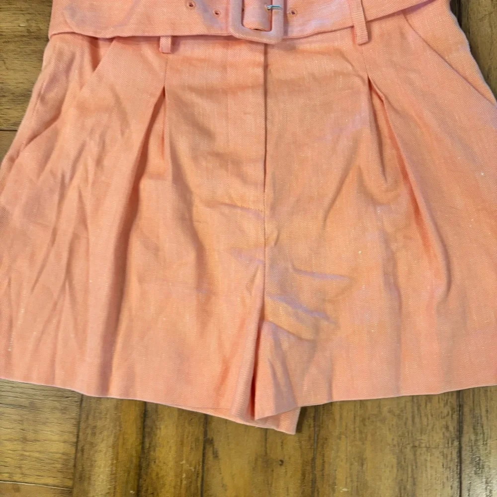 NWT Veronica Beard Ashford Belted Shorts in Heathered Bright Coral , size 6, - Picture 4 of 10